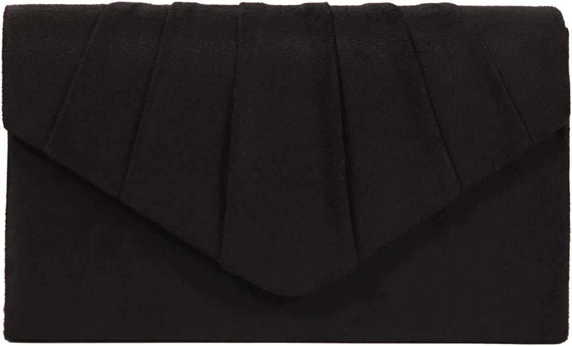 BBjinronjy Clutch Purse Evening Bag for Women Evening Wedding Party Velvet Suede Pleated Handbag