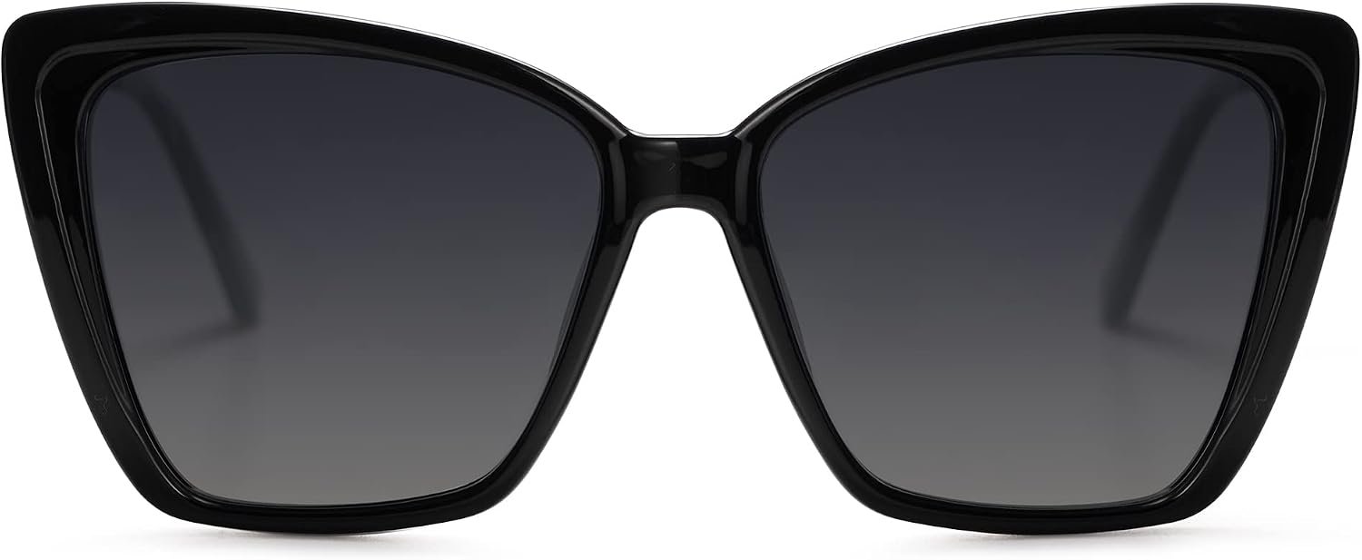 SOJOS Trendy Polarized Sunglasses For Women Retro Womens Oversized Square Cat Eye Sun Glasses UV Protection SJ2206