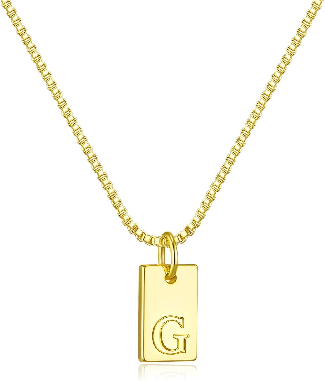 Initial Necklaces for Women 14K Gold Plated Letter Necklace Dainty Waterproof Pendant Necklace Personalized Gifts Trendy Gold Jewelry