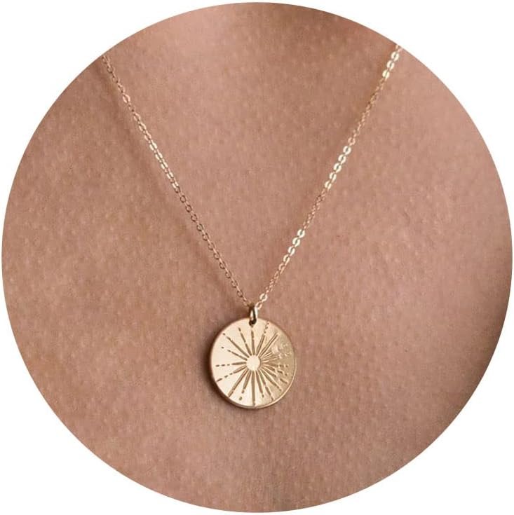 VRIUA Gold Necklace for Women – 14K Gold Plated Dainty Italian Horn Star of David Butterfly Bow Sun Lotus Volleyball Baseball Cowboy Boots Necklace Jewelry Everyday for Women
