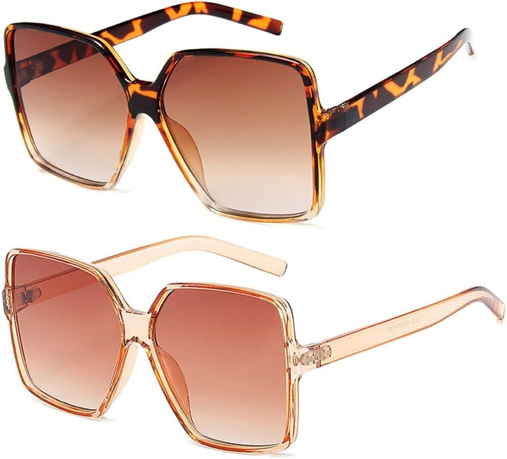 Dollger Oversized Square Sunglasses for Women Big Large Wide Fashion Shades for Men UV Protection Unisex