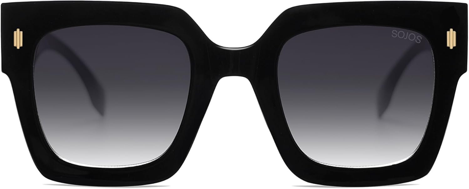 SOJOS Vintage Oversized Square Sunglasses for Women,Retro Womens Luxury Big Large Sun Glasses UV400 SJ2194