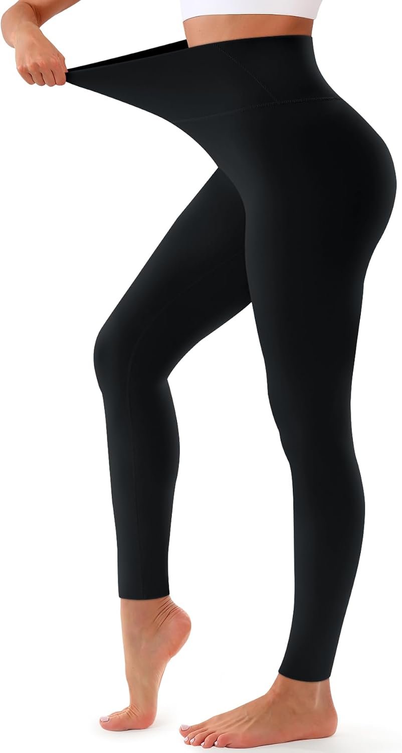 Bluemaple High Waisted Leggings for Women – Tummy Control Pants Non See Through Workout Soft Yoga Pants for Running Plus Size