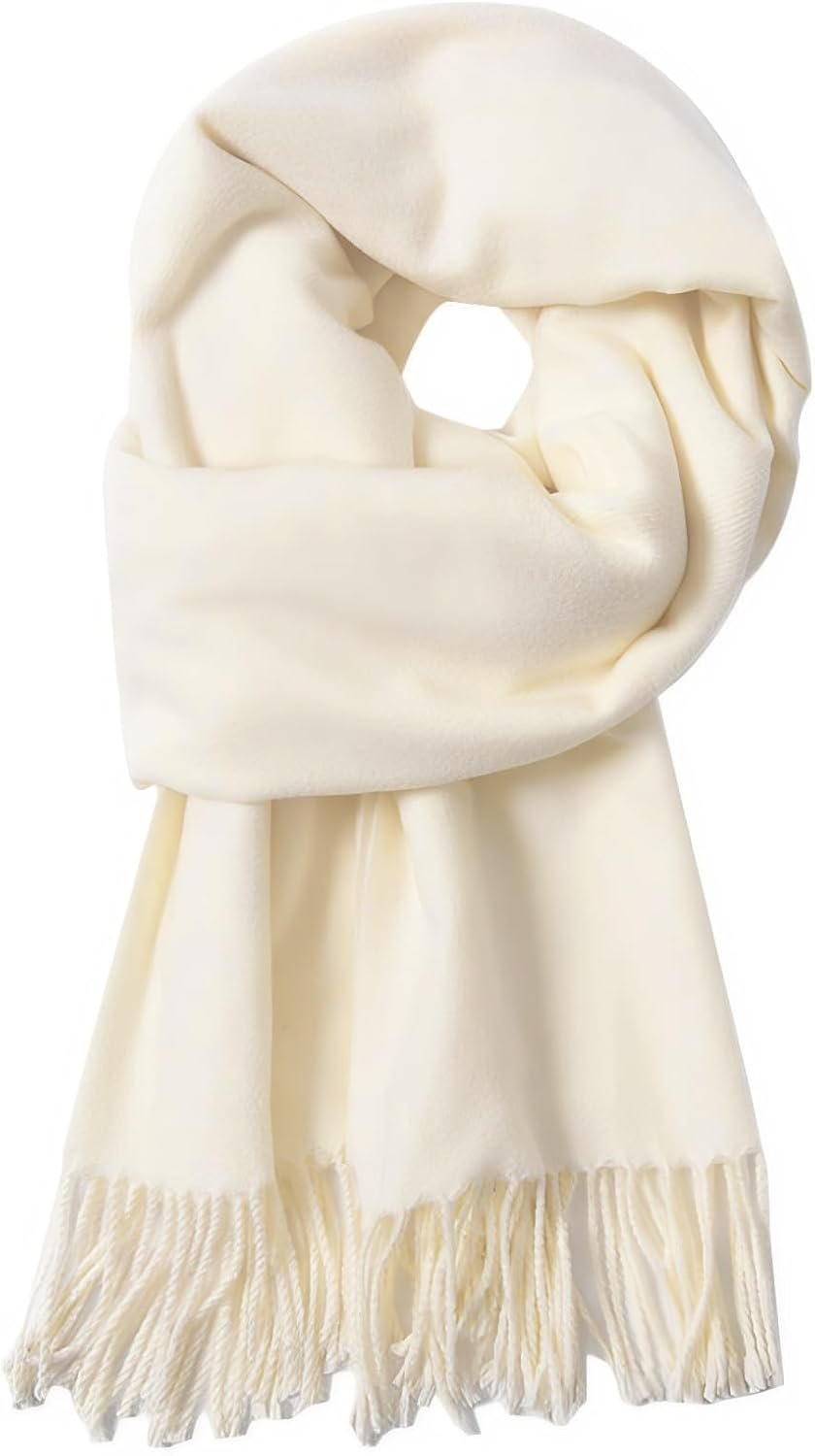 Mealah Winter Scarf for Women Men Cold Weather – Soft Warm Shawls Scarves with Tassels(78.7”*26.8”)