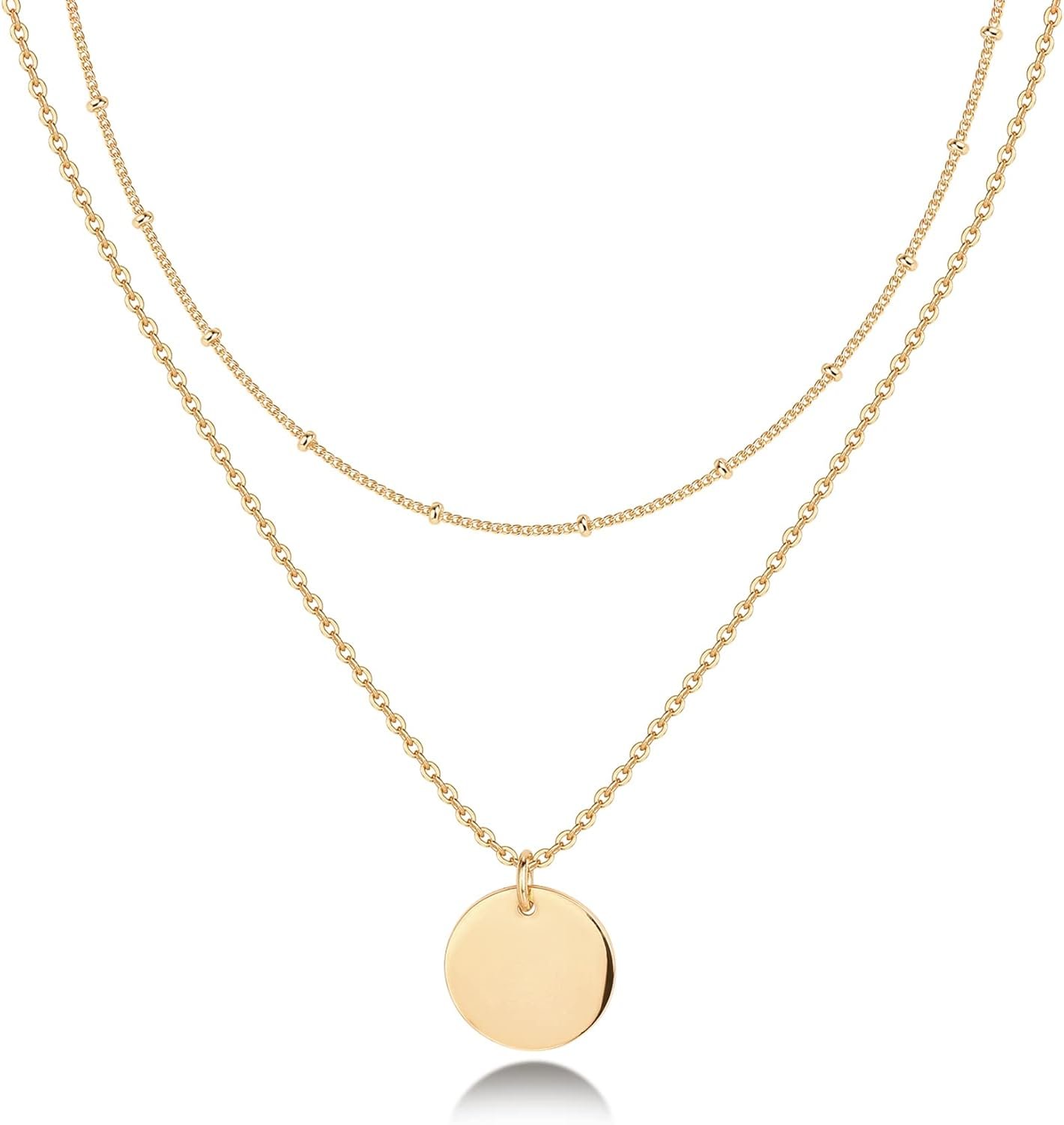 PAVOI 14K Gold Plated Layering Necklaces | Stylish Minimalist Design Pendant Necklaces | Butterfly, Heart, Lock, Evil Eye, Coin, Lightning Bolt, Circle, Cross Pendants for Women – Valentines Day Trendy Jewelry