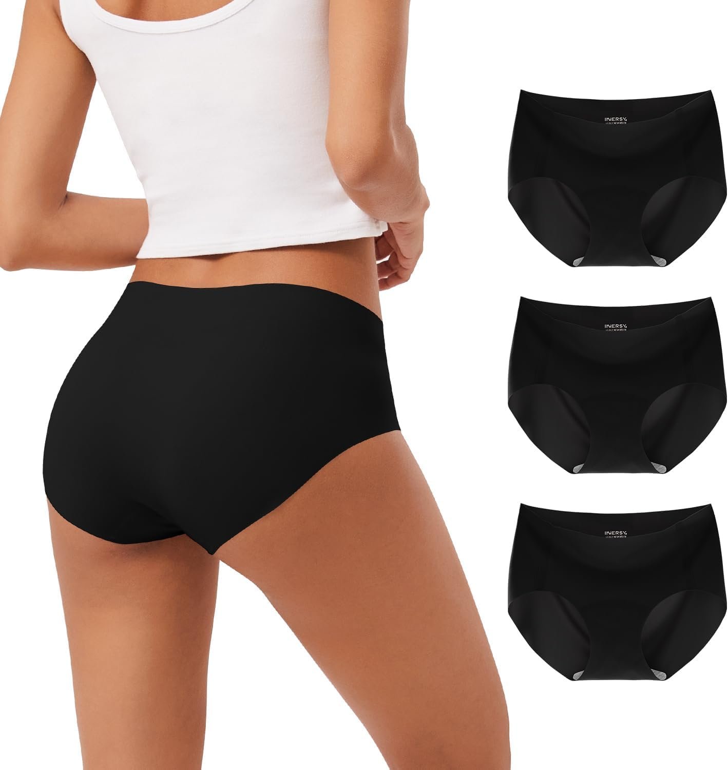 INNERSY Women’s Seamless No Show Hipster Panties Invisible Light Underwear 3-Pack