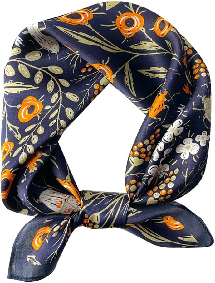 MEISEE 100% Mulberry Silk Scarfs Small Square Scarf 21″ x 21″ Neck Scarf Breathable Lightweight for Women Gift Packed