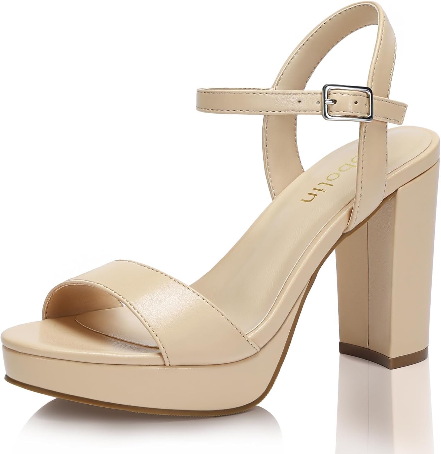 Wide Width Heels for Women Block Chunky Platform High Heels Sandals Open Toe Wedding Party Ankle Strap Dress Shoes