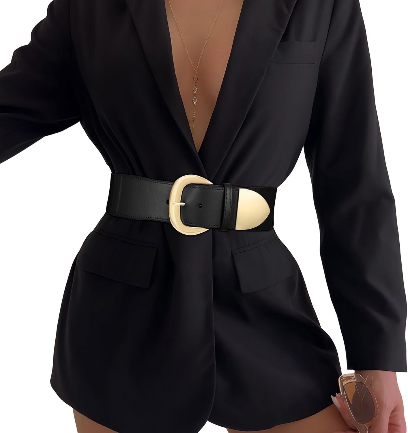 Women Wide Elastic Waist Belt for Dresses Fashion Thick Stretchy Belt for Trendy