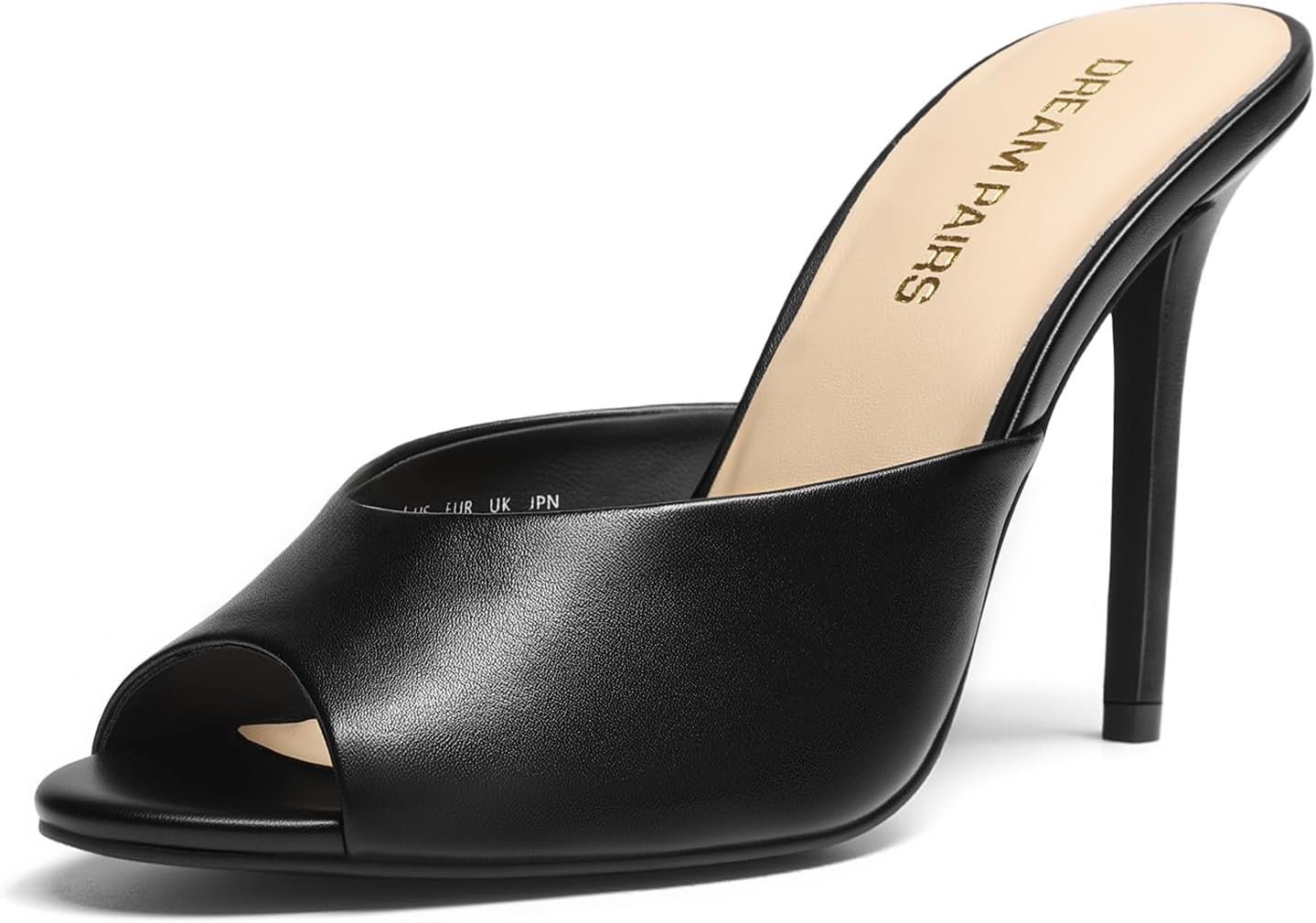 DREAM PAIRS Mule Heels for Women High Heels Stiletto Open Round Peep Toe Mules Sandals Slip on Dress Shoes 2026 Sexy Heeled for Party Dressy Prom Wedding