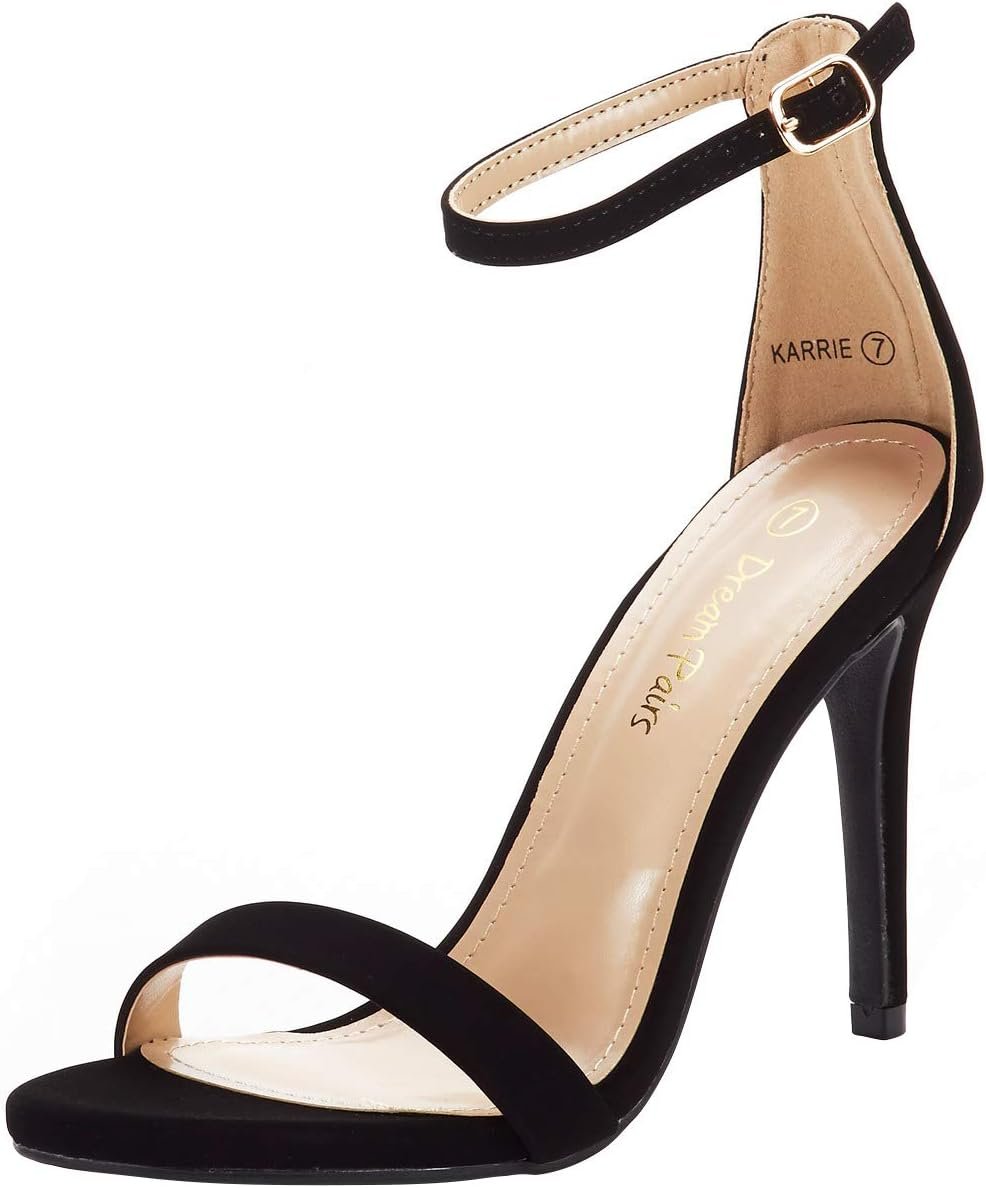 DREAM PAIRS Women’s High Heels Flower Ankle Strap Stilettos Round Open Toe Dressy Sexy Sandals