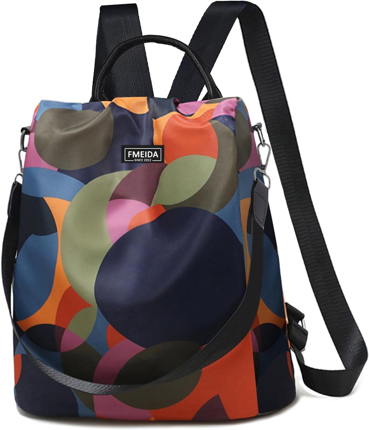 Fmeida Waterproof Fashion Backpack Purse for Women Anti Theft Womens Classical Daypack Travel Nylon Oxford Shoulder Bag