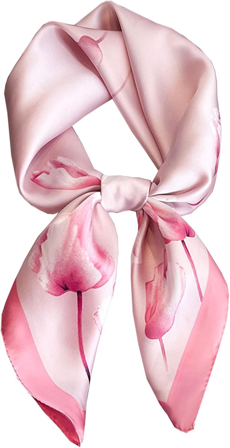 Dailyacc Hair Bandanas Scarf For Women Lightweight Fashion Neck Silk Satin Head Scarves For Sleeping Handbags Scarf