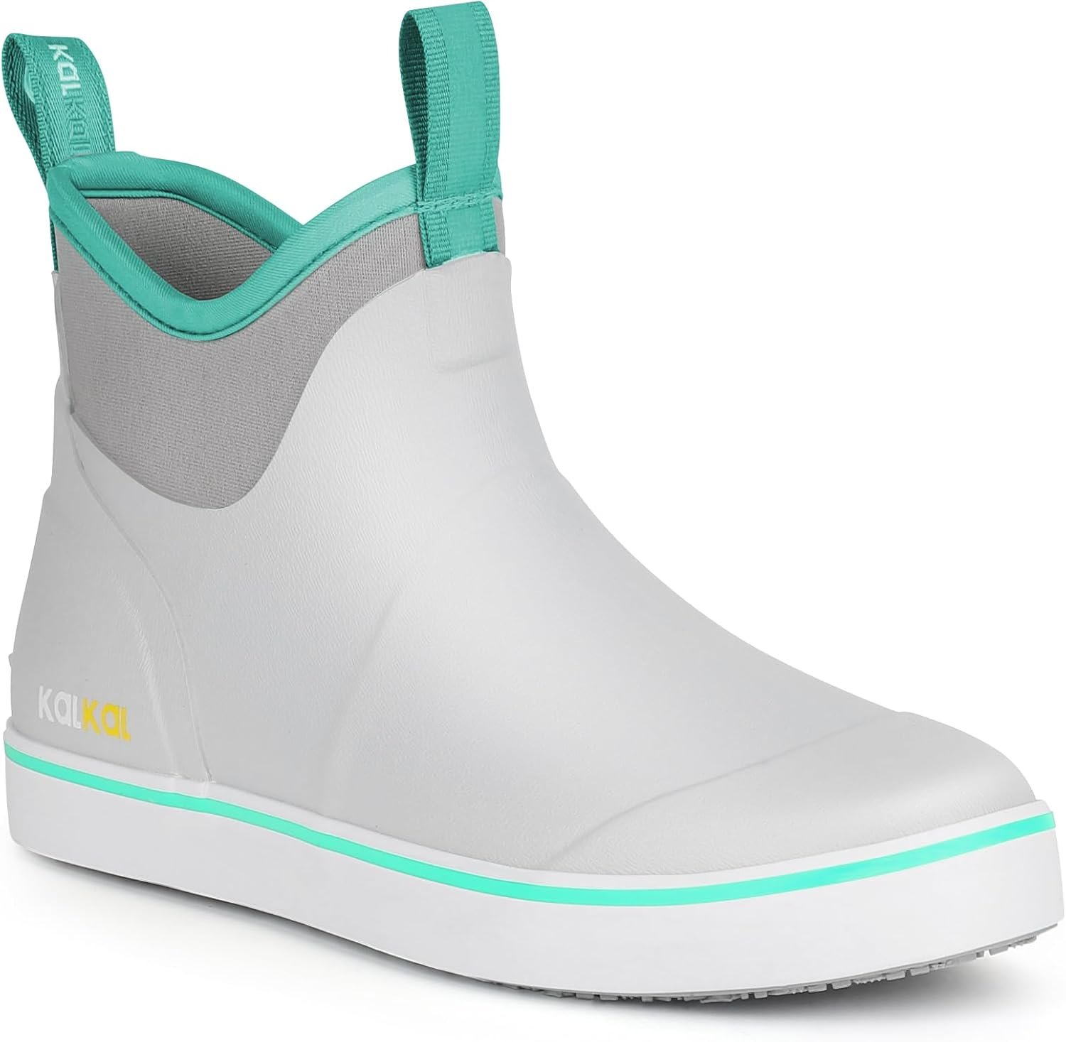 Kalkal Women’s Deck Boots, Waterproof Ankle Rain Boots Fishing Boots with High Traction, Women’s Rubber Boots For Gardening Fishing Boating Camping