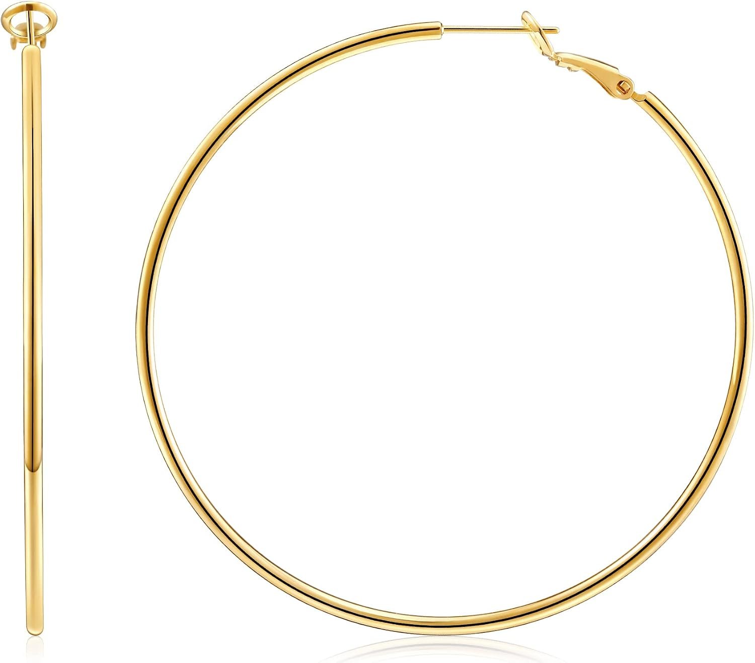 Gacimy Gold Hoop Earrings for Women 14K Gold Plated, 925 Sterling Silver Post Hypoallergenic Earrings Hoops for Women