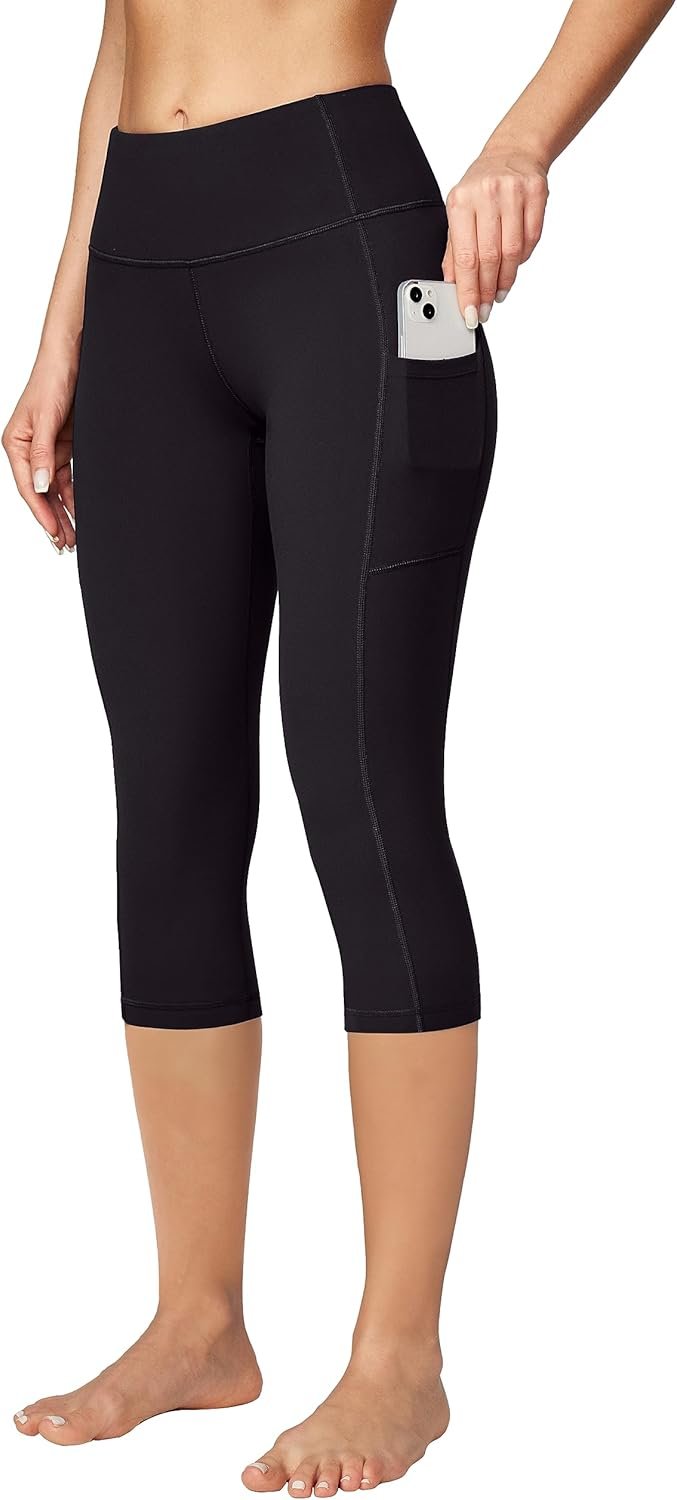 Ewedoos Capri Leggings for Women High Waisted Yoga Pants with Pockets for Women Tummy Control Workout Leggings Yoga Capris
