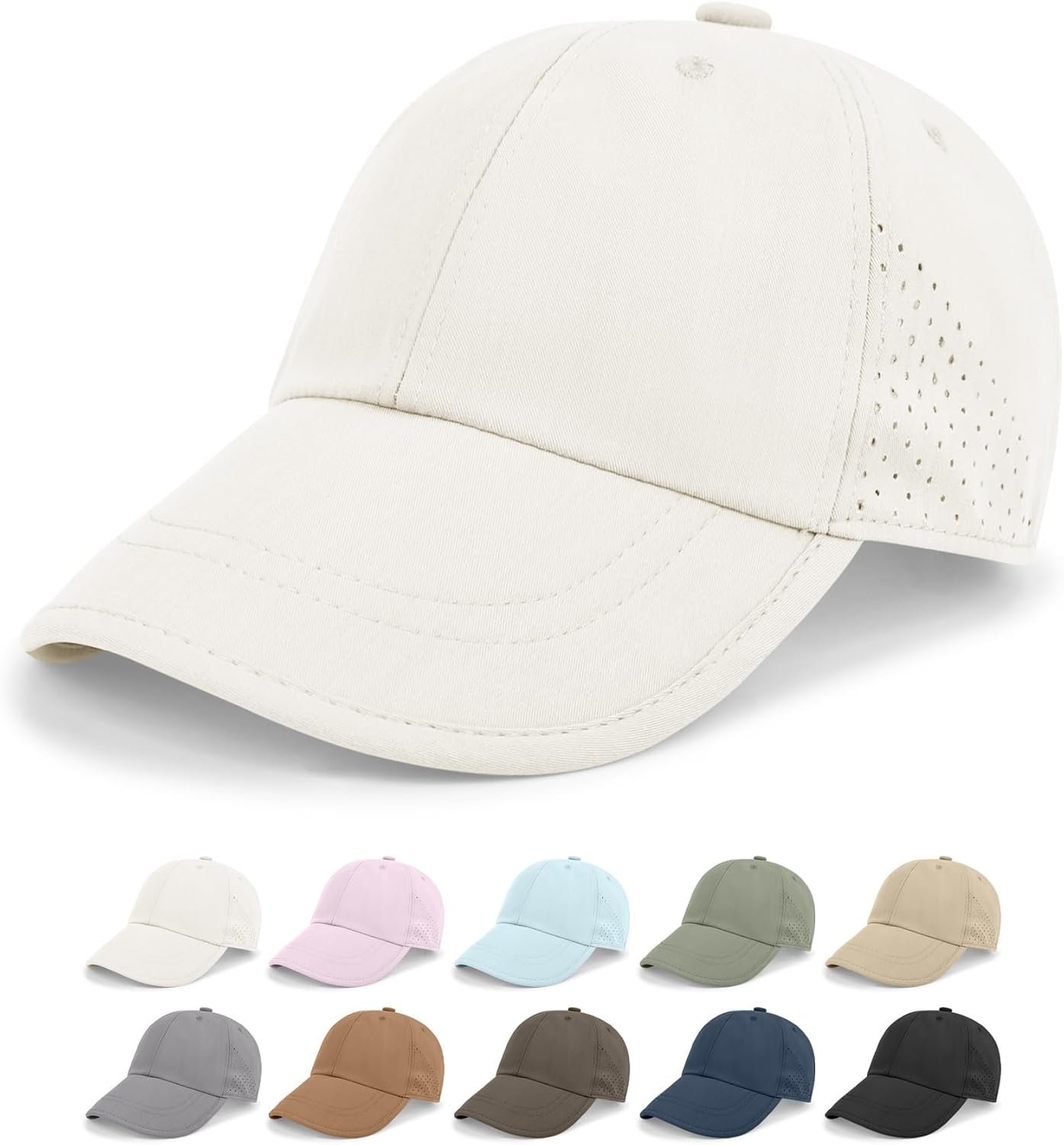 Rosoz Unisex Classic Baseball Cap Vintage UPF 50+ Soft Unstructured Adjustable Foldable Travel Men Women Dad Hat