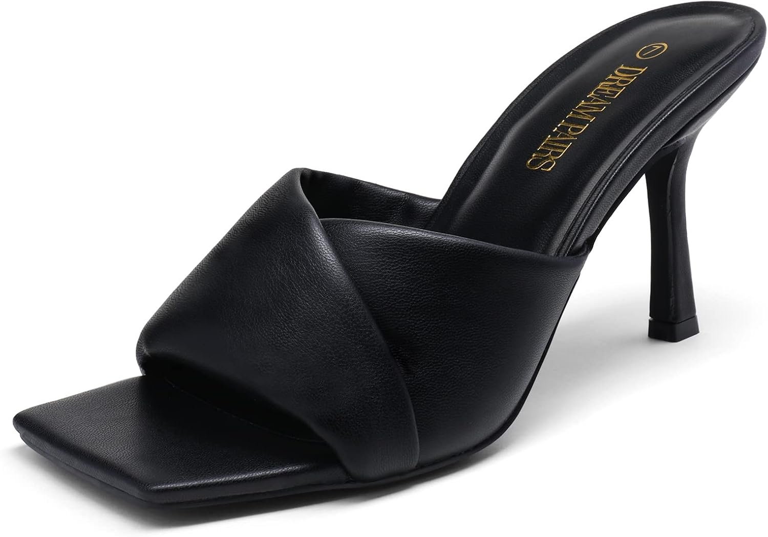DREAM PAIRS Women’s High Stilettos Heels Mules Open Square Toe Slip On Comfort Sexy Dress Pumps Sandals Fashion Casual Prom Dress Shoes