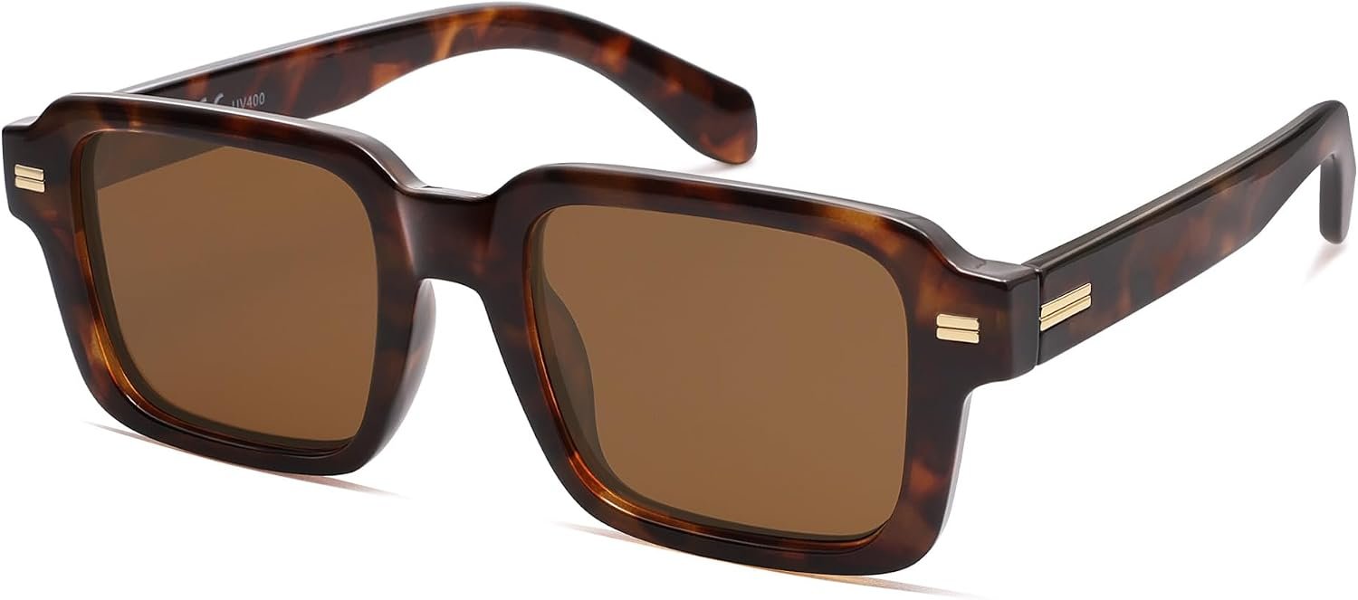 SOJOS Big Trendy Square Polarized Sunglasses Womens Mens, Retro Large Chunky Oversized Rectangle Shades SJ2345
