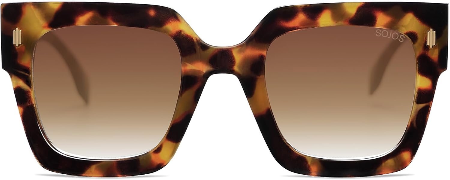 SOJOS Vintage Oversized Square Sunglasses for Women,Retro Womens Luxury Big Large Sun Glasses UV400 SJ2194