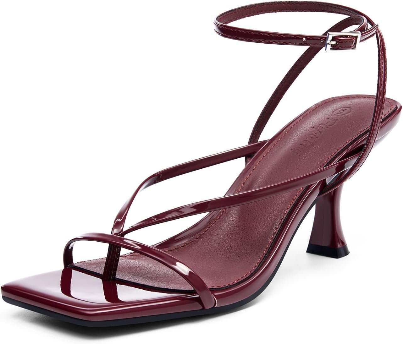 PiePieBuy Women’s Lace Up Heeled Sandals Square Flip Flop High Heels Strappy Party Shoes