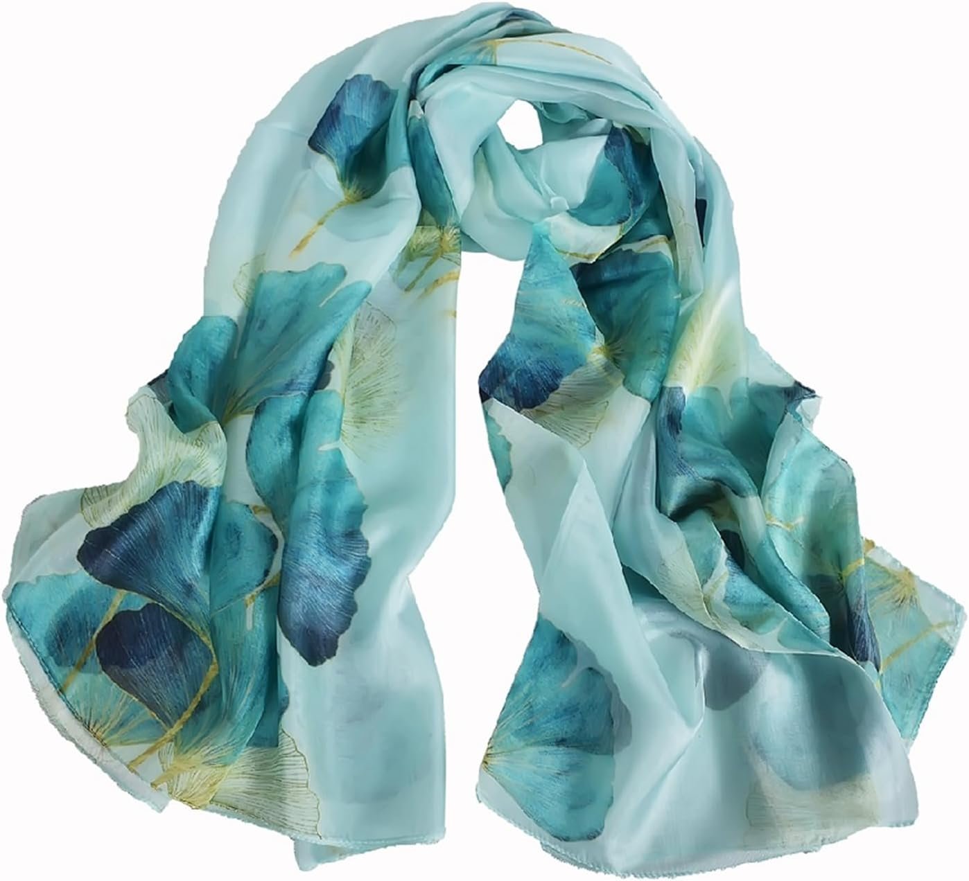 100% Mulberry Silk Women’s Neck Silk Scarf-Lightweight Shawl,FLoral Print Beach Silk Wrap-Scarves for Photography