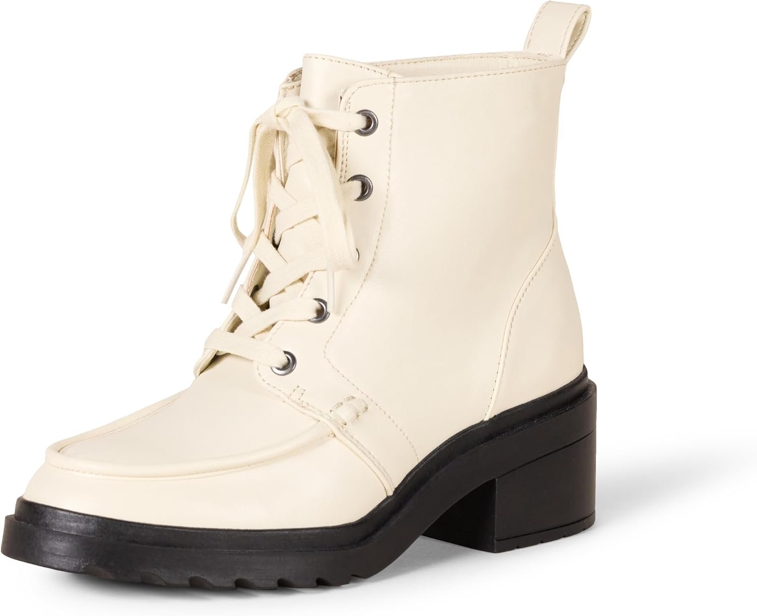 Amazon Essentials Women’s Lace Up Moc Toe Combat Boot with Chunky Heel
