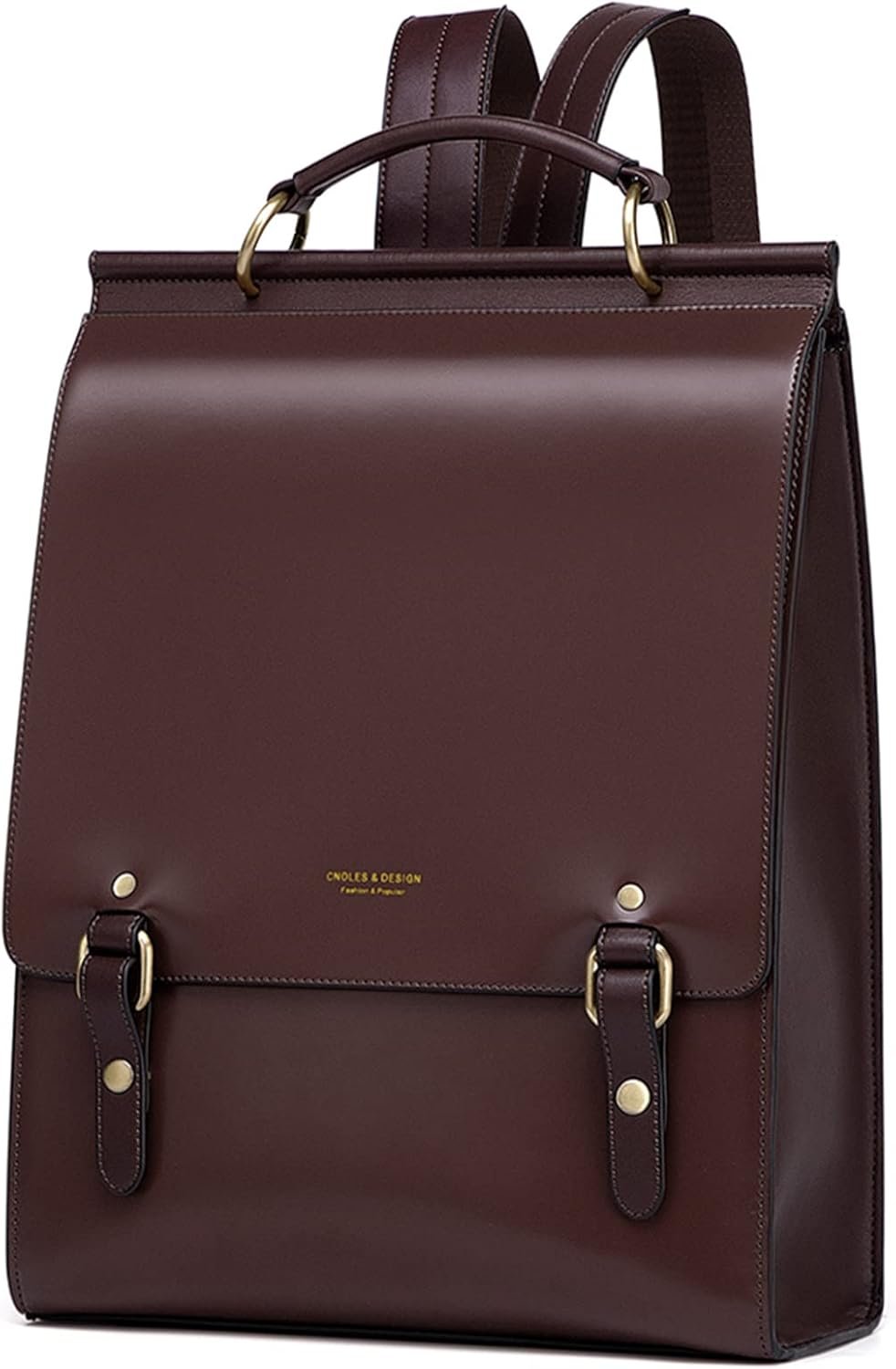 Cnoles Leather Backpack Purse For Women Fashion Ladies Vintage Bags Casual College Travel Backpacks Large bag Brown