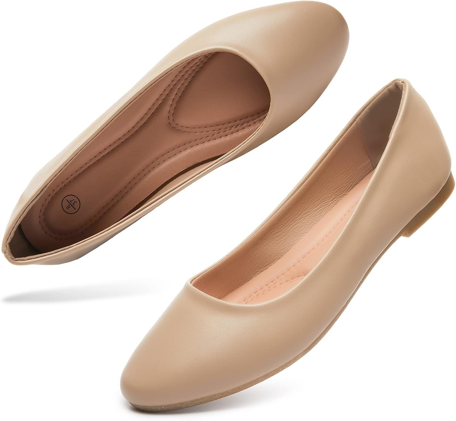 Hash Bubbie Women’s Flats Shoes Ballet Flats Dress Shoes Comfortable PU Leather Slip on Shoes for Women