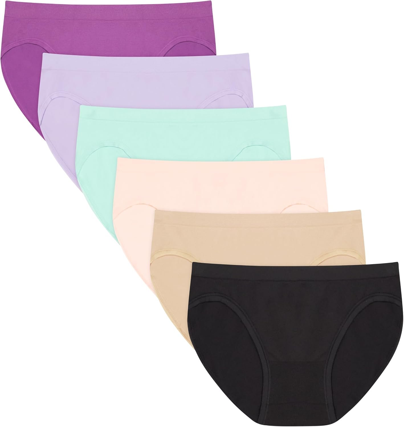 Hanes Women’s Seamless Underwear Pack, Comfort Flex Fit Bikini Boyshort or Thong Panties, 6-Pack