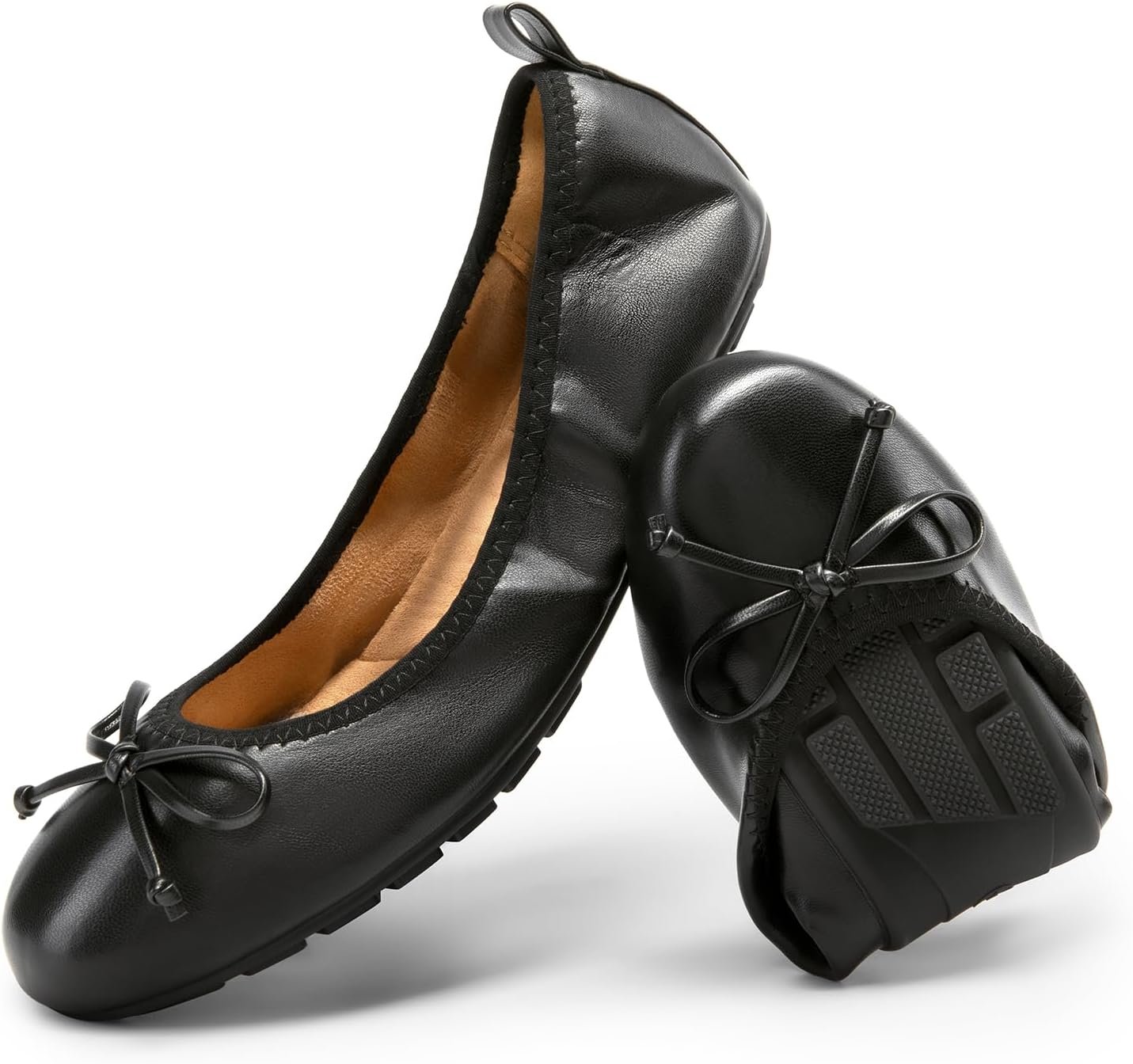 DREAM PAIRS Women’s Flats, Foldable Ballet Flats for Women, Bowknot Round Toe Comfort Light Weight Slip-On Dress Shoes