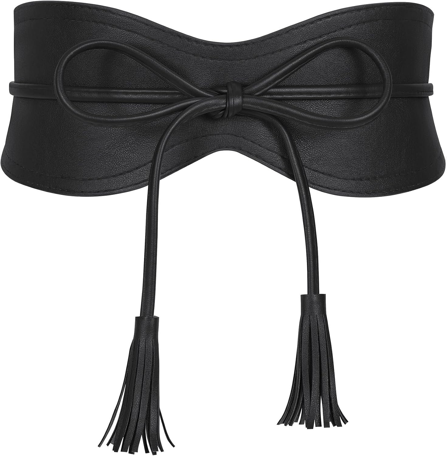 XZQTIVE Women Wide Belt for Dress Fashion Ladies Cinch Obi Belt Waistband with Tassel Tie