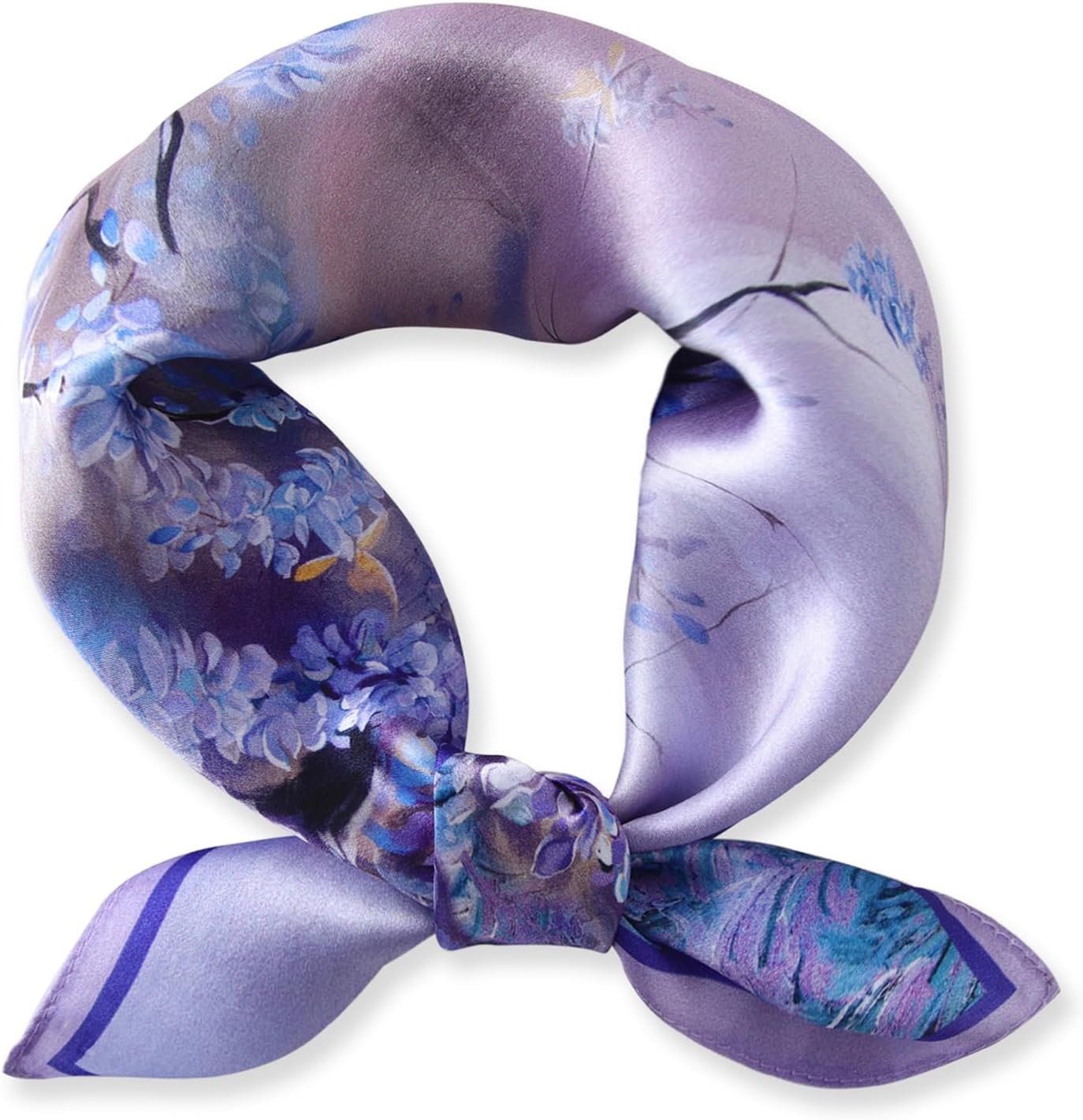 Ciormis 100% Mulberry Silk Scarf-Women’s 21”/27”Square Silk Hair Head Scarf Neckerchief with Gift Packaged