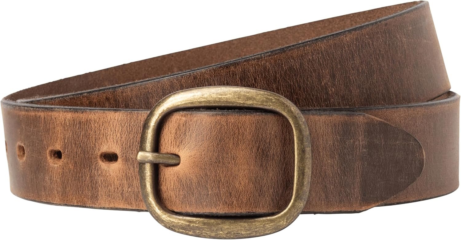 Maci Women Leather Belt for Jeans – Made in USA – Genuine Full Grain Womens Belt 1.25in, Brown or Black Ladies Leather Belts