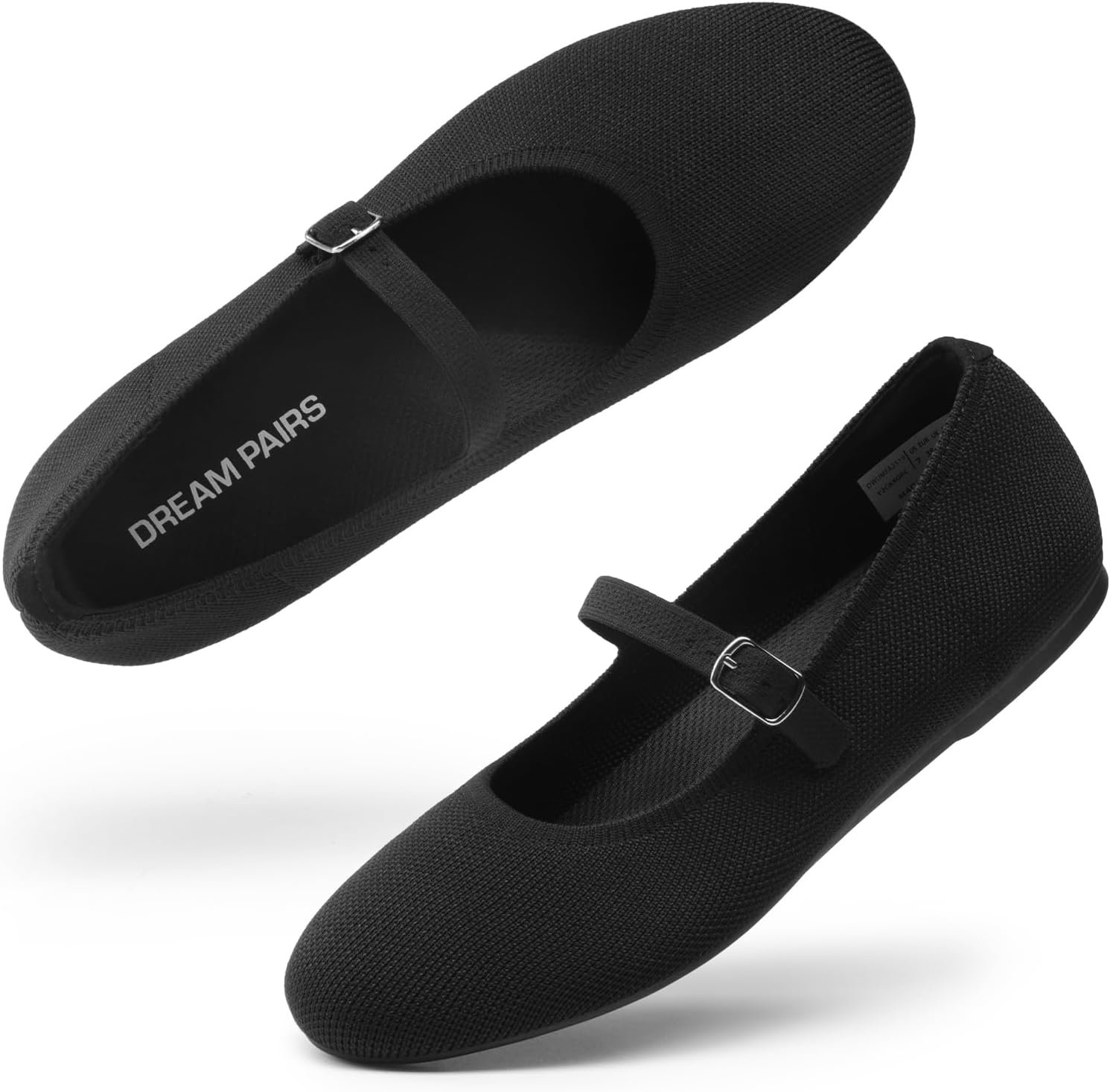 DREAM PAIRS Women’s Mary Jane Ballet Flat Shoes Dressy Foldable Knit Flats with Arch Support Comfortable for Casual Work Office