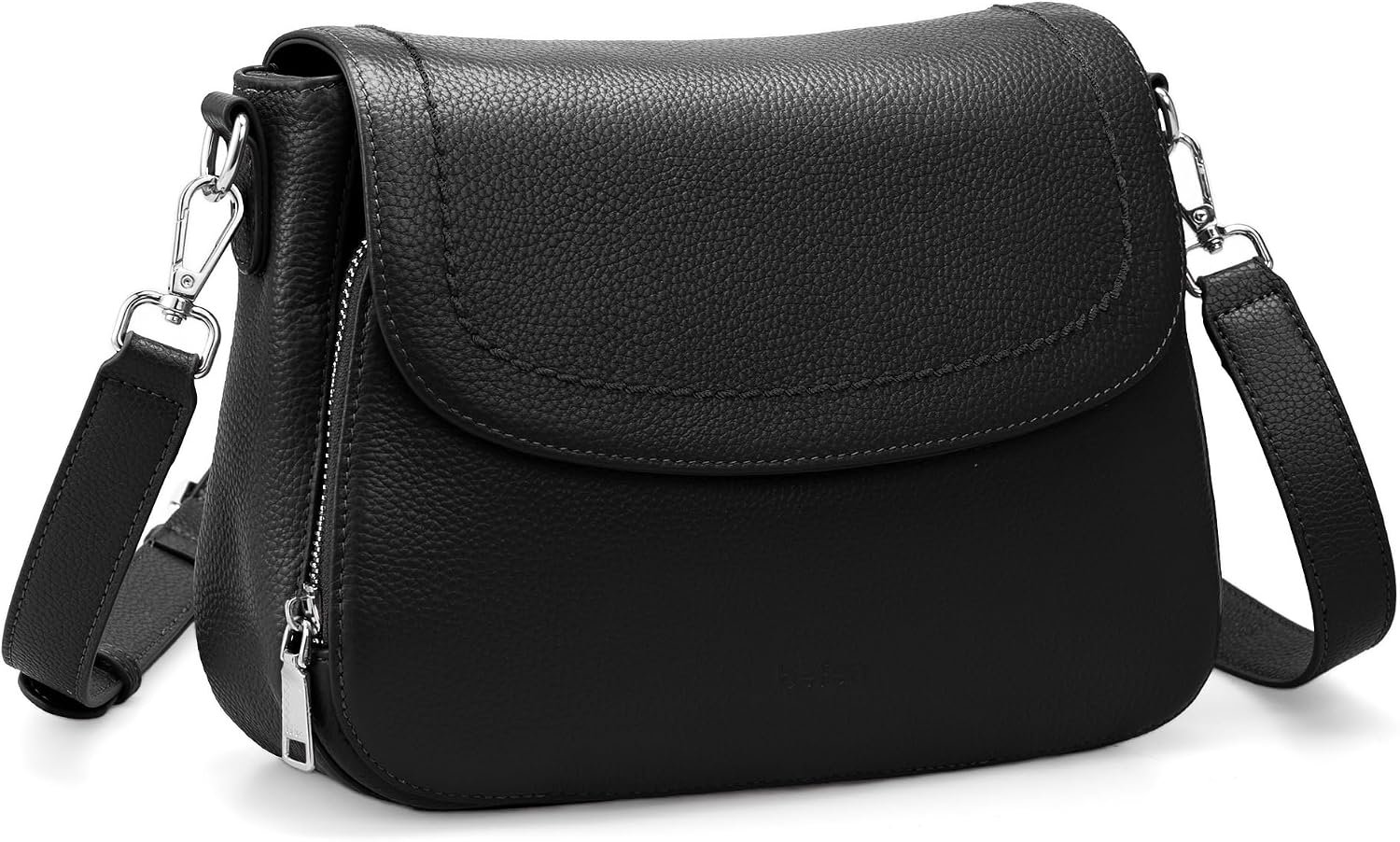 befen Genuine Leather Crossbody Bags for Women with Built in RFID Wallet Medium Womens Saddle Bag Cross Body Purse