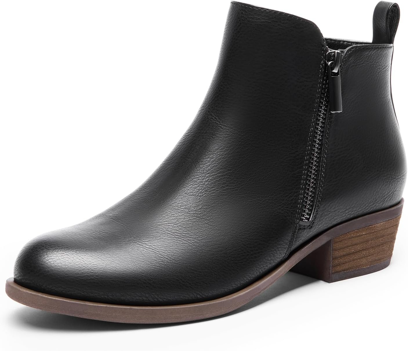 DREAM PAIRS Women’s Ankle Boots Classic Low Chunky Heel Side Zipper Booties Shoes