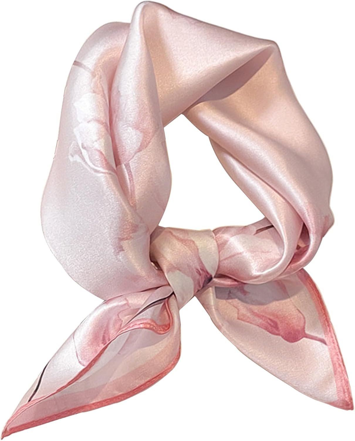 100% Mulberry Silk Scarf for Women Hair Lightweight Square Neckerchief Wrap For Head Scarves 21″