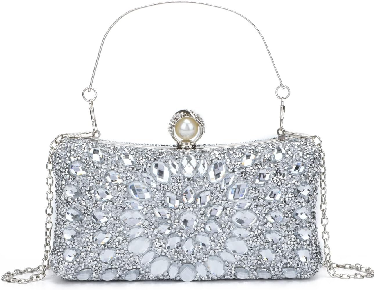 Women Clutches Multicolor Crystal Rhinestone Evening Handbag Chain Strap Shoulder Bag | Crystal