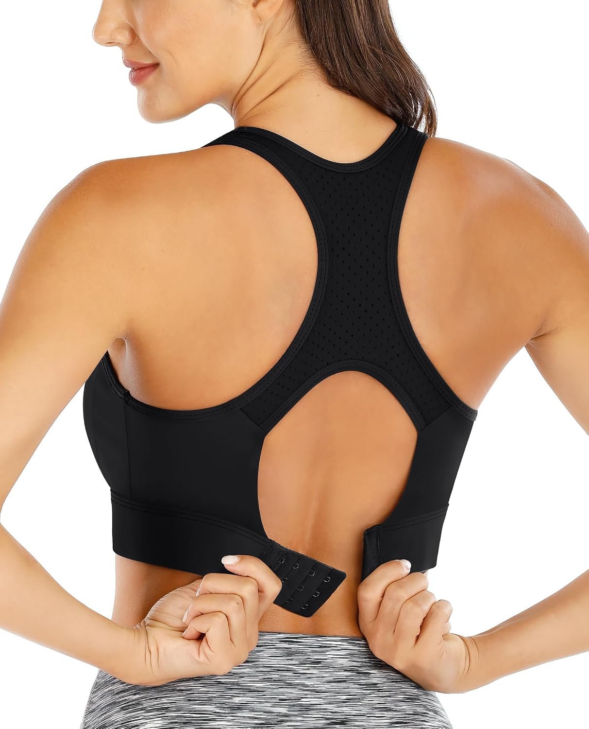 Ewedoos Sports Bras for Women High Support High Impact Sports Bra for Large Bust Racerback Push Up Workout Running Bra