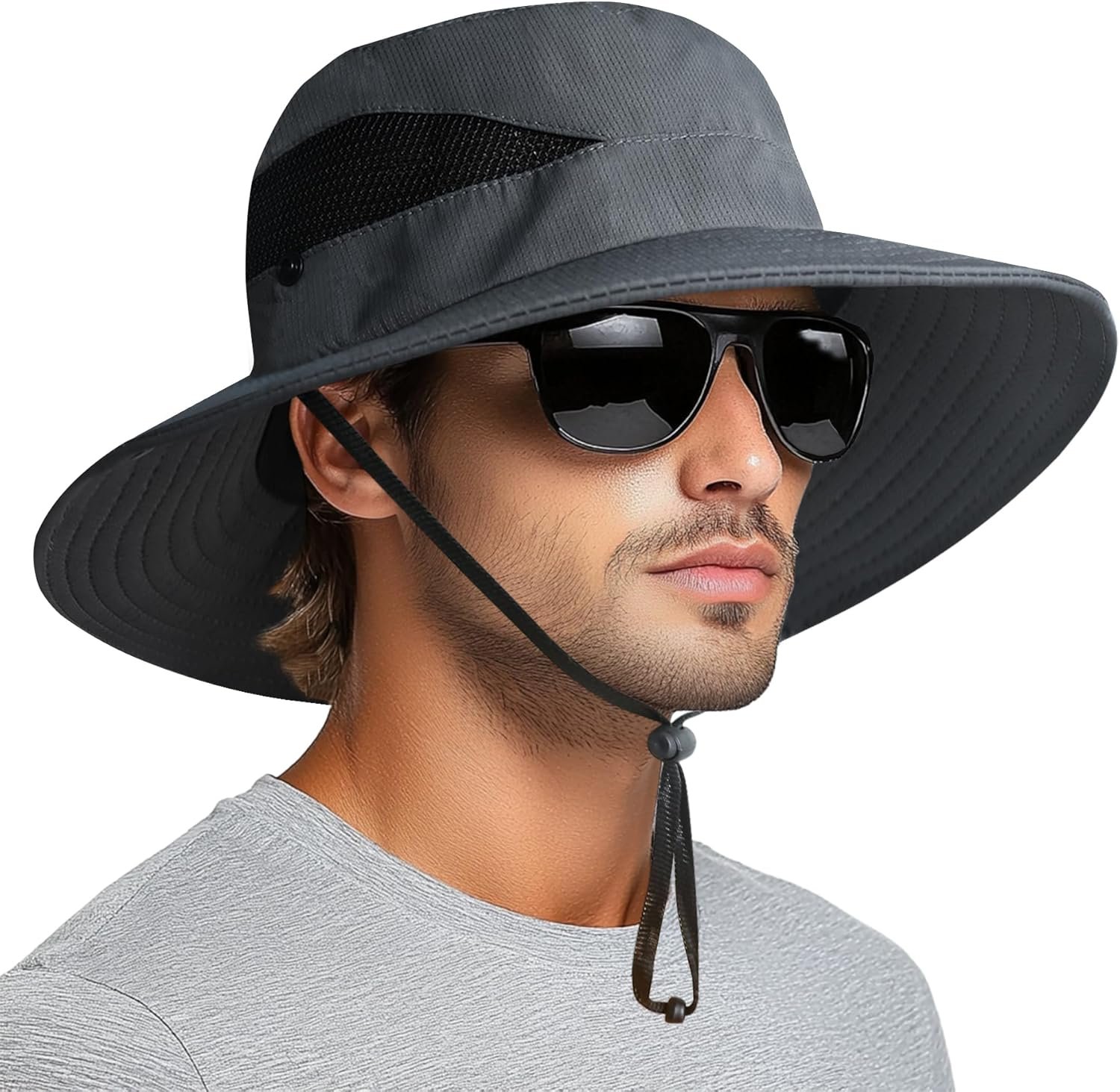 PFFY Sun Hats for Men Women Wide Brim Bucket Hat UPF 50+ Outdoor Beach Hiking Fishing Hat