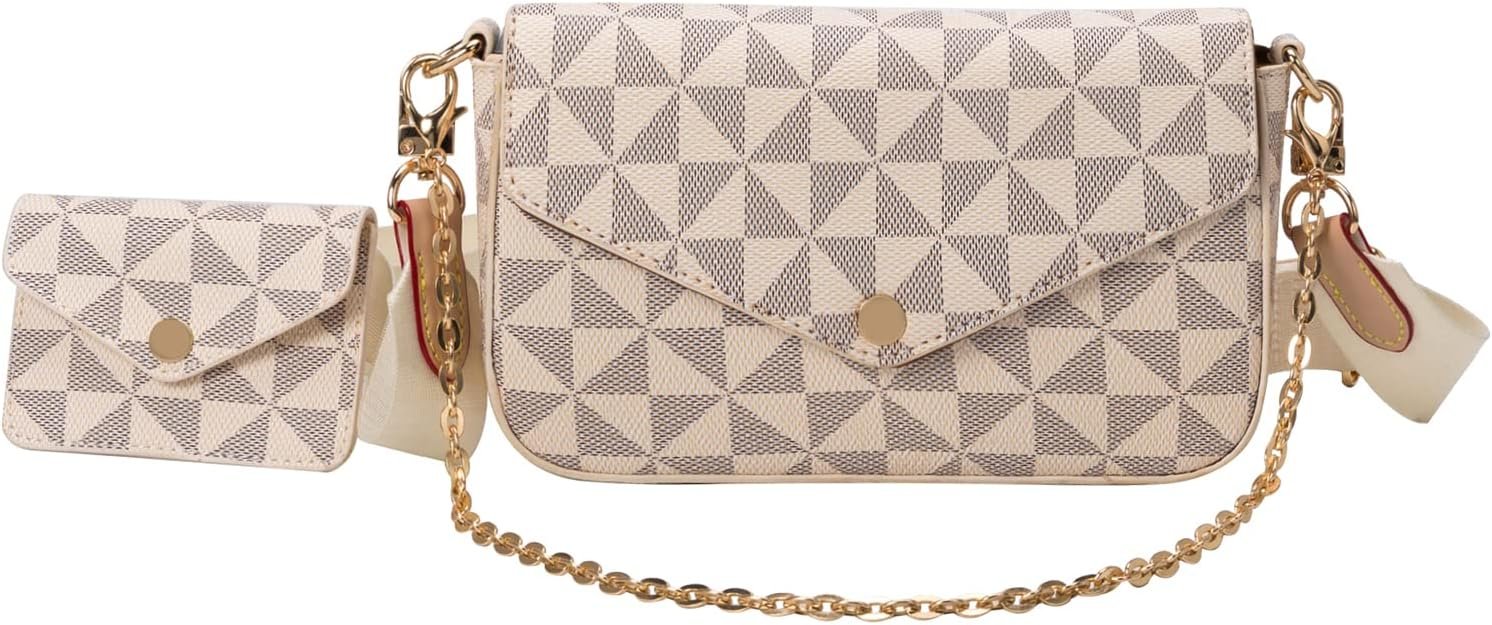 Lacel Urwebin Small Crossbody Bags for Women Stylish Designer Purses White Messenger Bags Coin Purse including 2 Size Bag