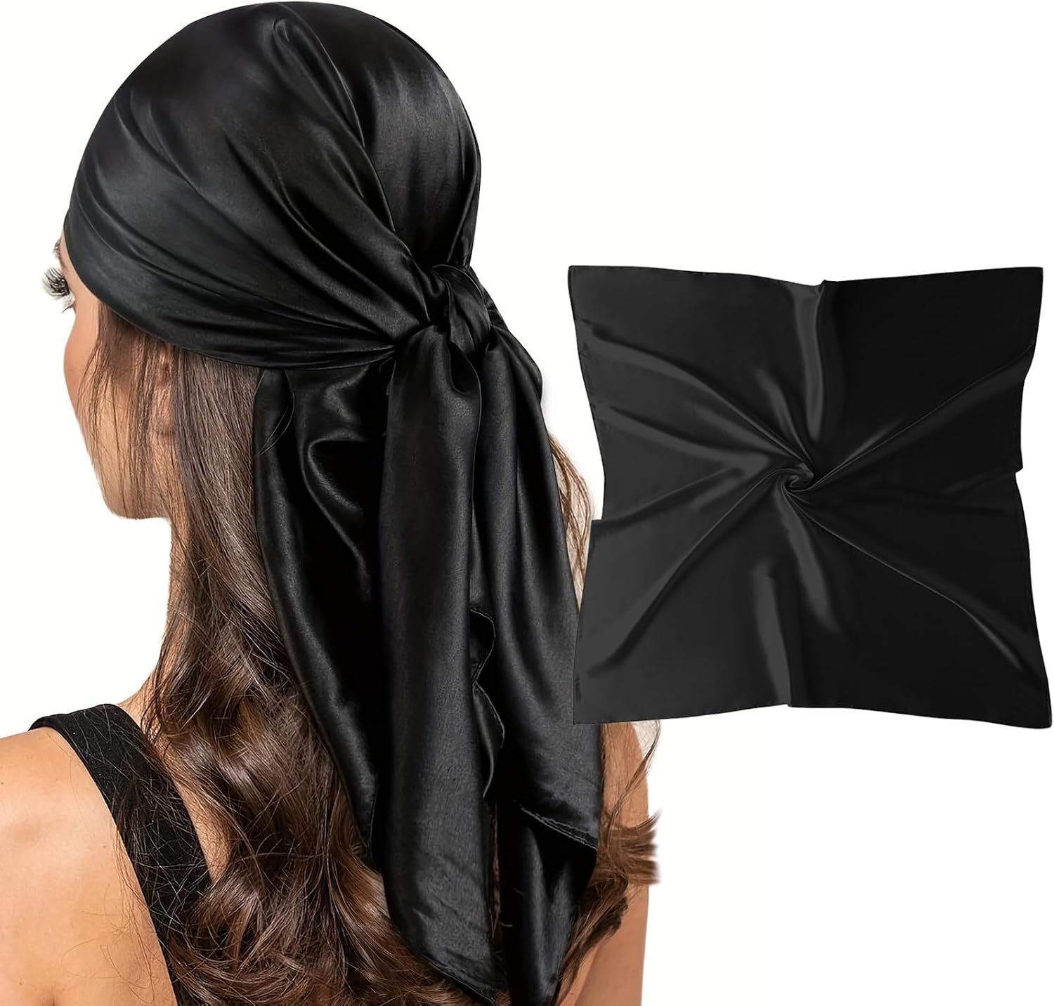 vimate 35″ Square Silk Like Head Scarf – Women’s Fashion Satin Scarf Bandana for Hair Wrapping at Night.