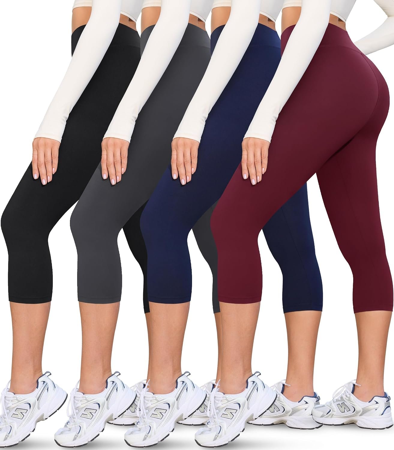 VALANDY Creamlush 4 Pack Leggings for Women-High Waisted Ultra Soft Stretchy Yoga Lounge Pants