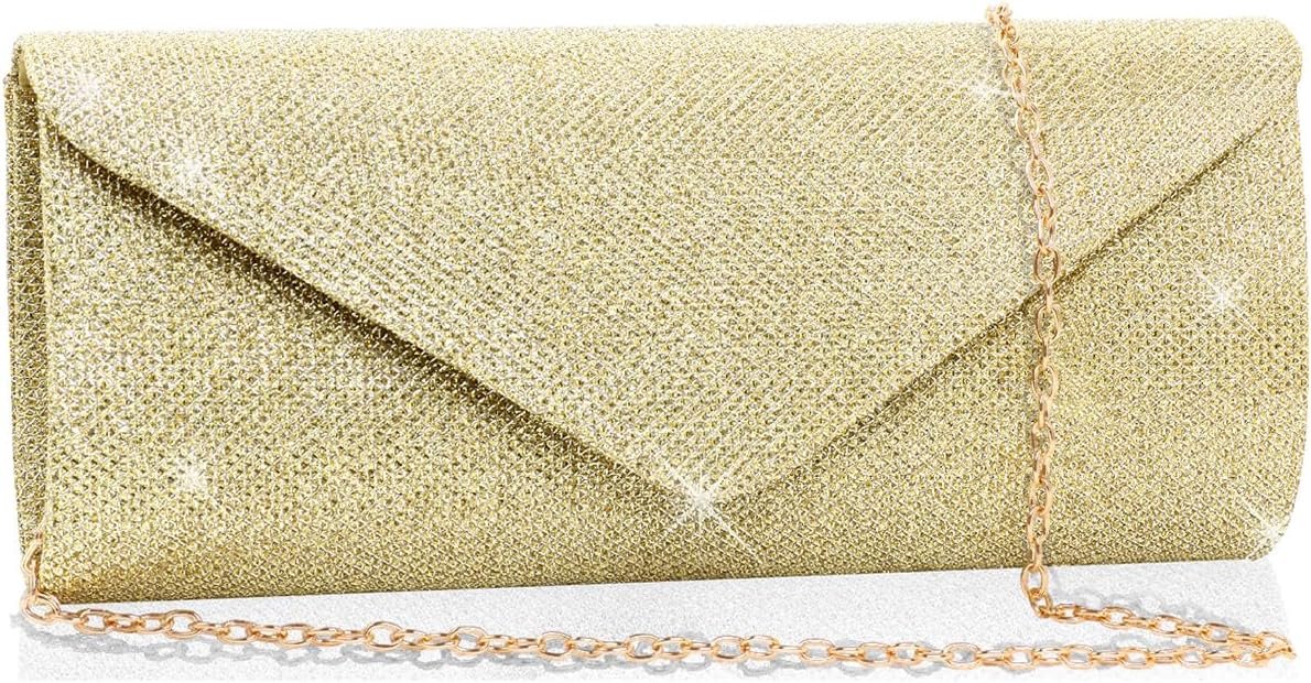 Clutch Purses for Women,Evening Bag Envelope Clutch with Detachable Chain Sparkle Elegance