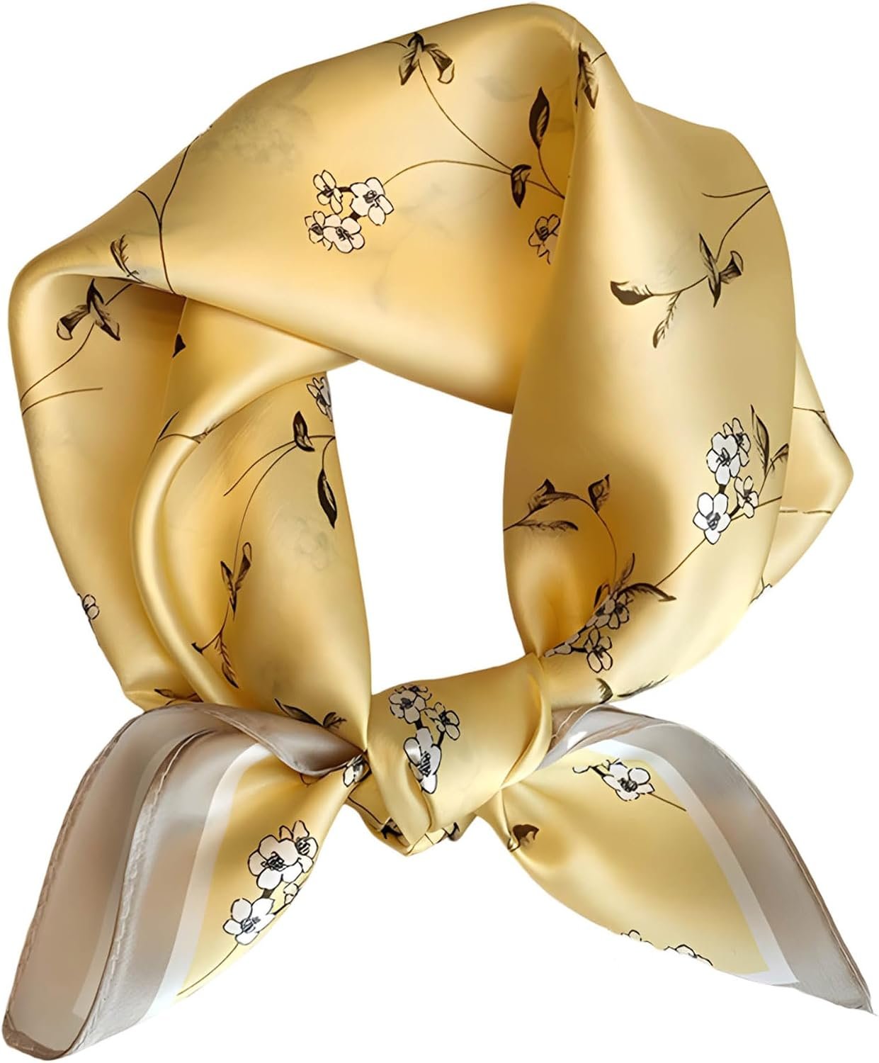 100% Mulberry Silk Scarf for Women Hair Lightweight Square Neckerchief Wrap For Head Scarves 21″