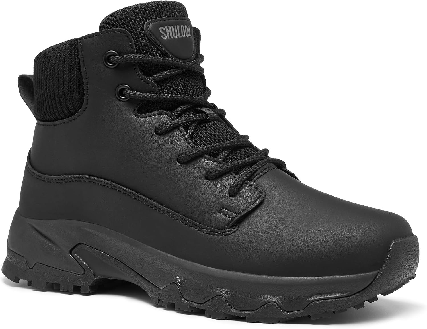 SHULOOK Non Slip Work Boots for Women Slip-Resistant Shoes Waterproof Food Service Chef Kitchen Restaurant Working Casual Comfortable Ankle Boot Outdoor Walking Booties Sneakers