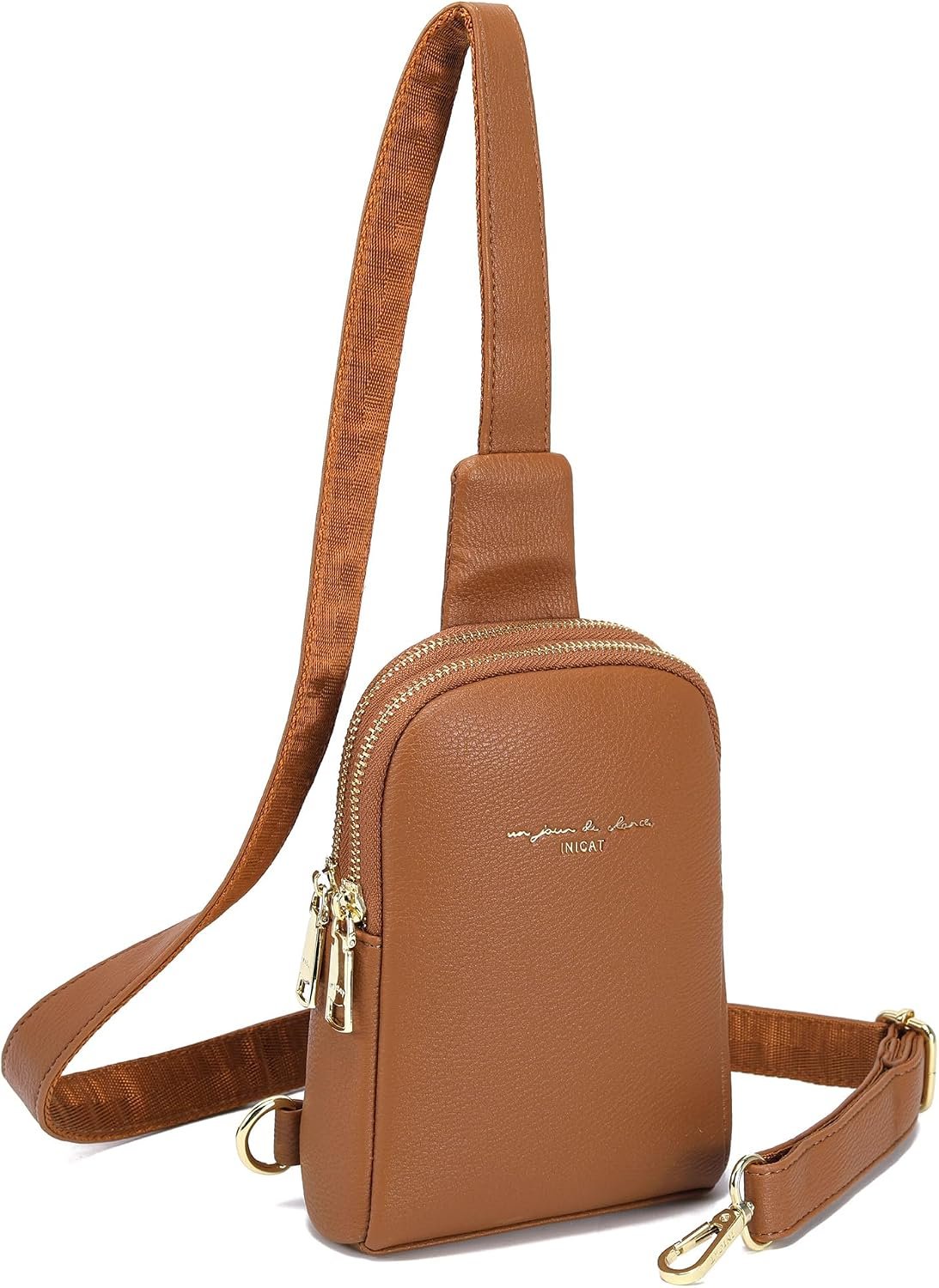 INICAT Women’s Small Sling Bag, Lightweight Everyday Vegan Leather Crossbody Purse for Daily Essentials and Travel Light