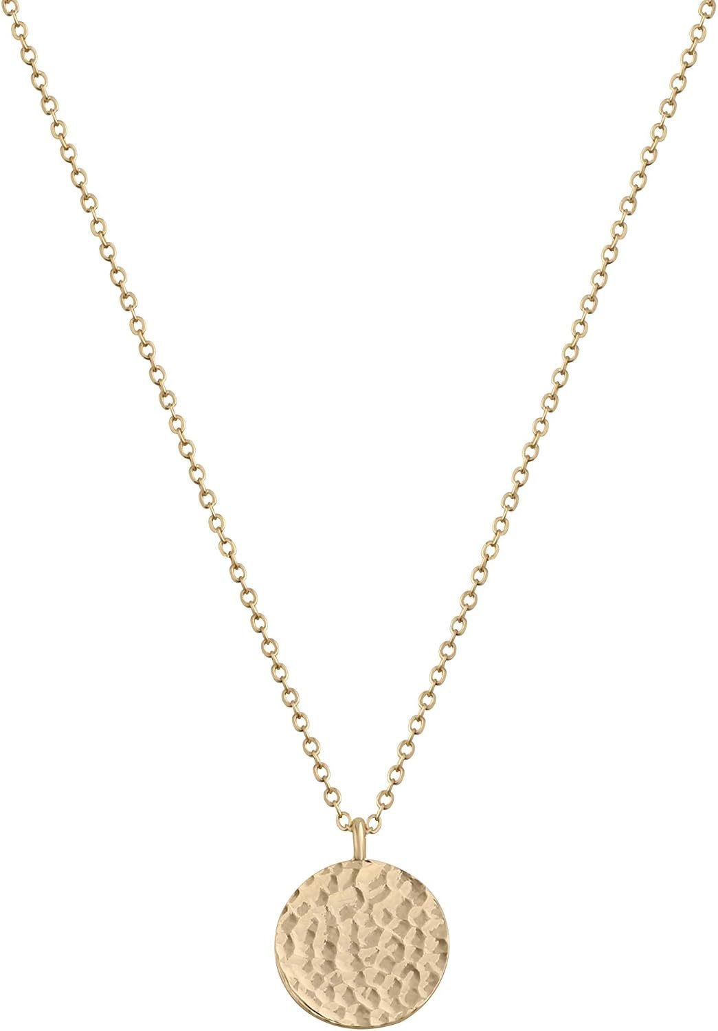 Fettero Pendant Necklace Gold Choker Layered Coin Open Karma Circle Full New Crescent Moon 14K Gold Plated Dainty Simple Moon Phase Jewelry for Women Gift