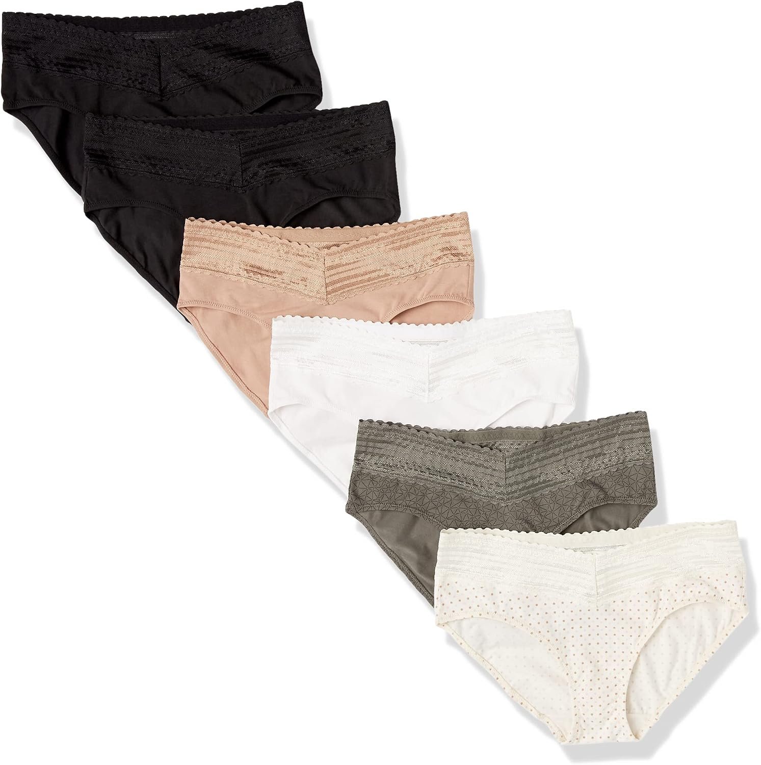 Warner’s Women’s Blissful Benefits Dig-free Comfort Waist With Lace Cotton Hipster 6-pack Ru2266w